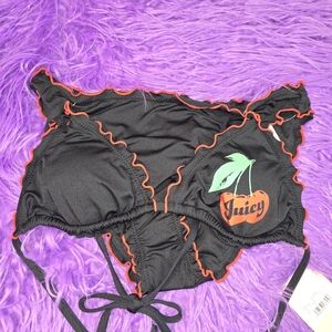 Juicy Couture Black Bikini Top with Red Trim
